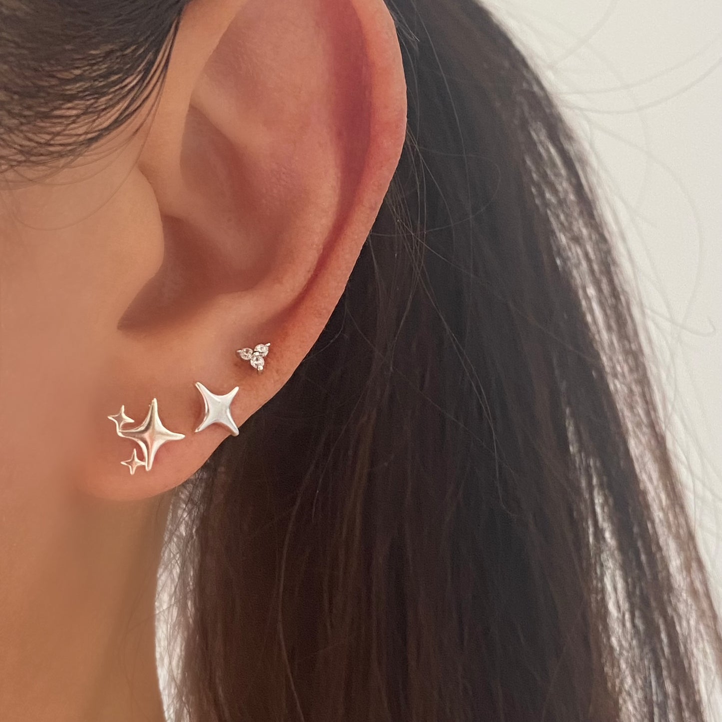 Twinkle Star Stud Earrings in Sterling Silver