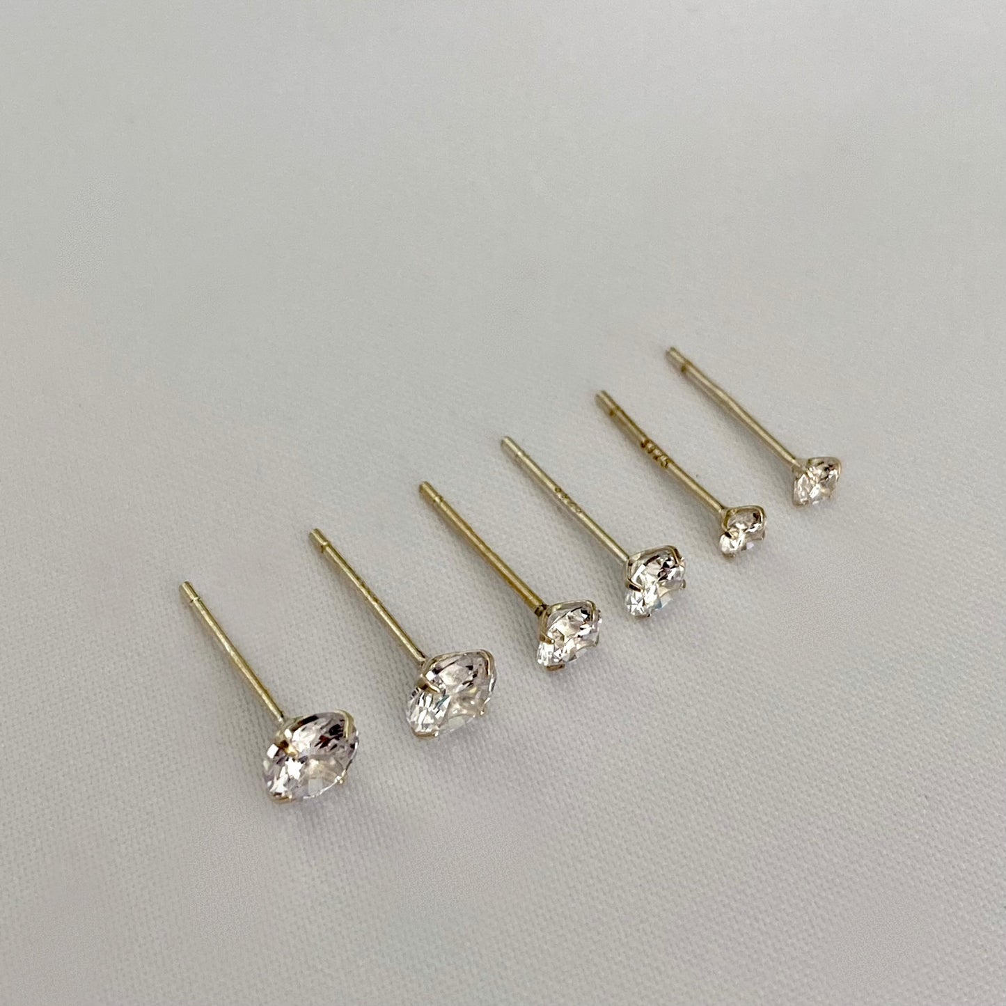 925 Sterling Silver Cubic Stud, Dainty Diamond Cubic Stud, Basic Stud Earrings
