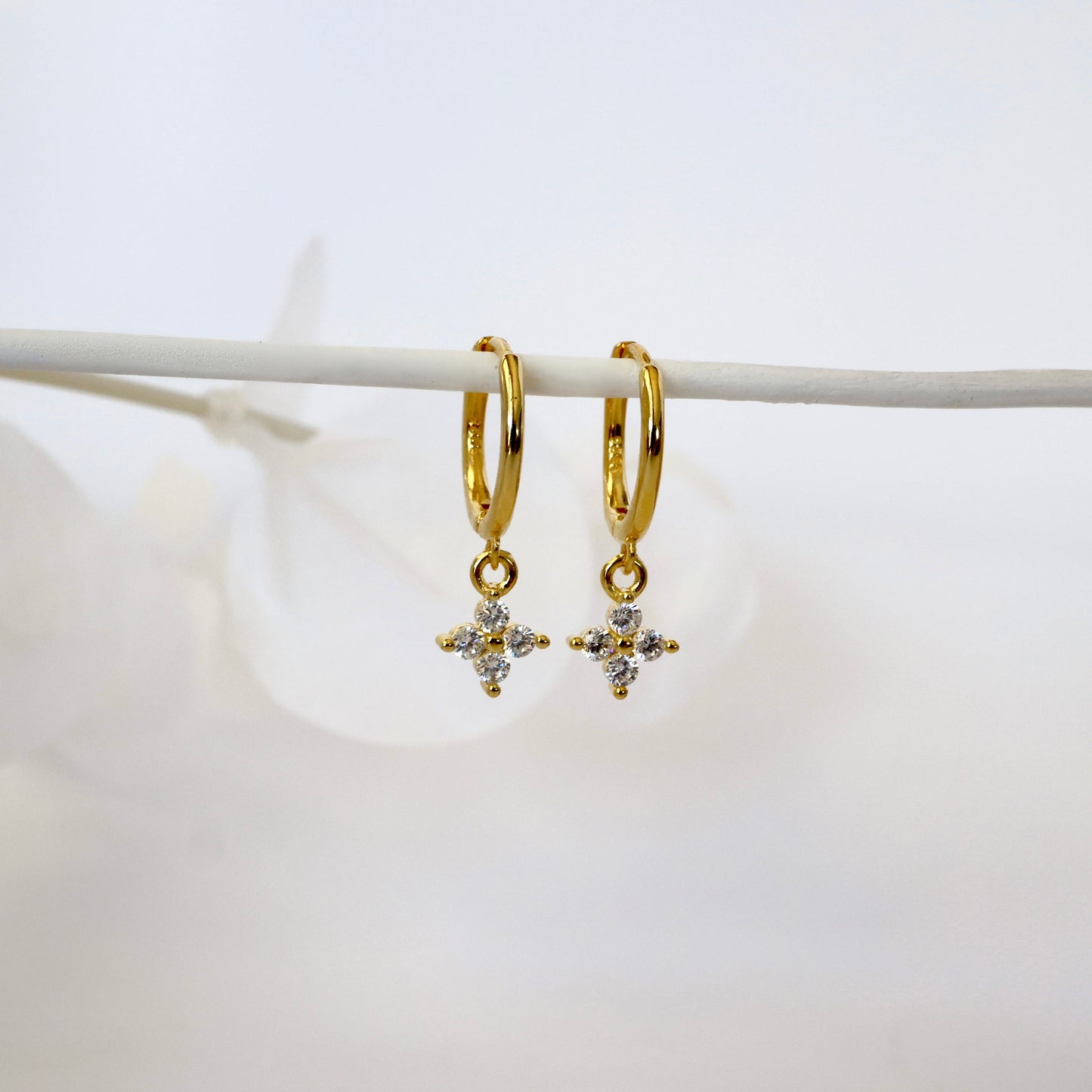 4 Clover Dangle Earring Set GOLD