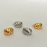 Croissant Chunky Gold Stud Earrings