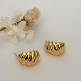 Croissant Chunky Gold Stud Earrings