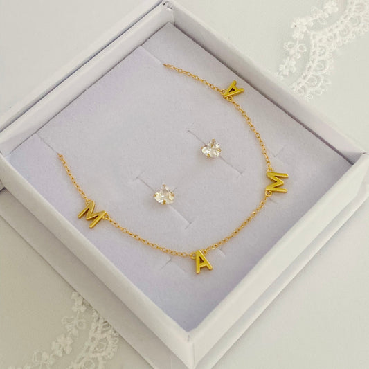 MAMA Gold Necklace Gift Box Set