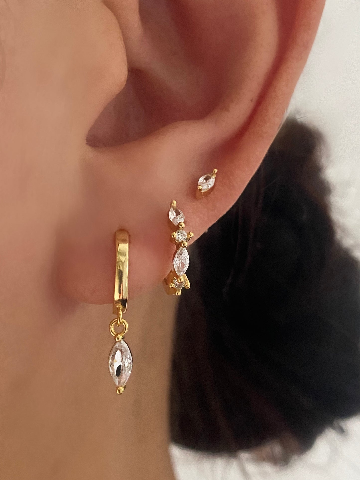 Grace Dangle Gold Earring Set