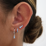 Megan Blue Dangle SILVER Earrings 3 Pair Gift Set