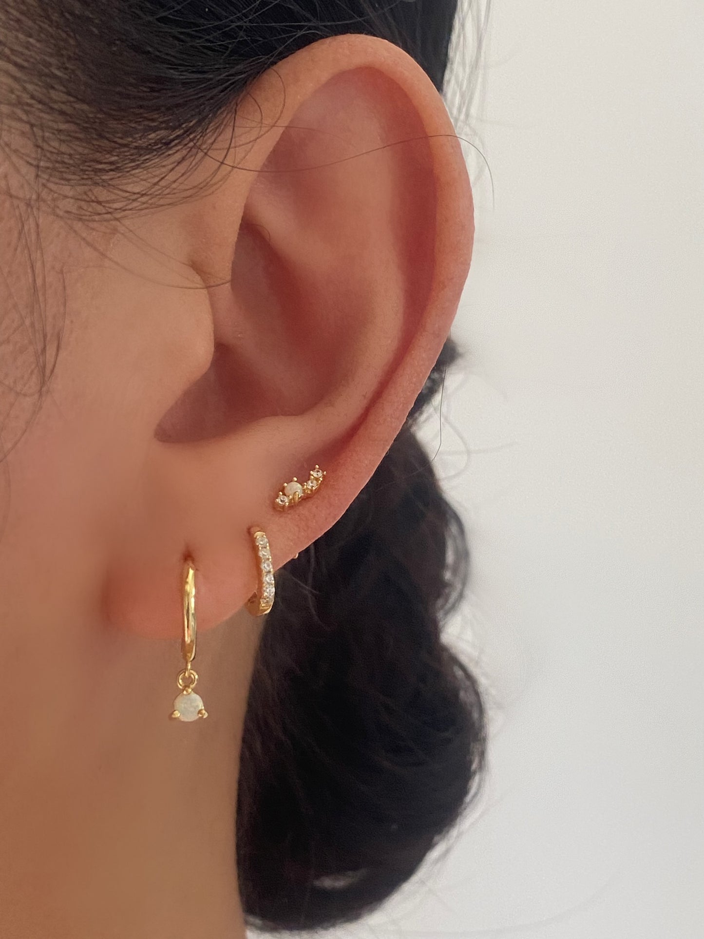 Dainty Opal Dangle Earring Set GOLD