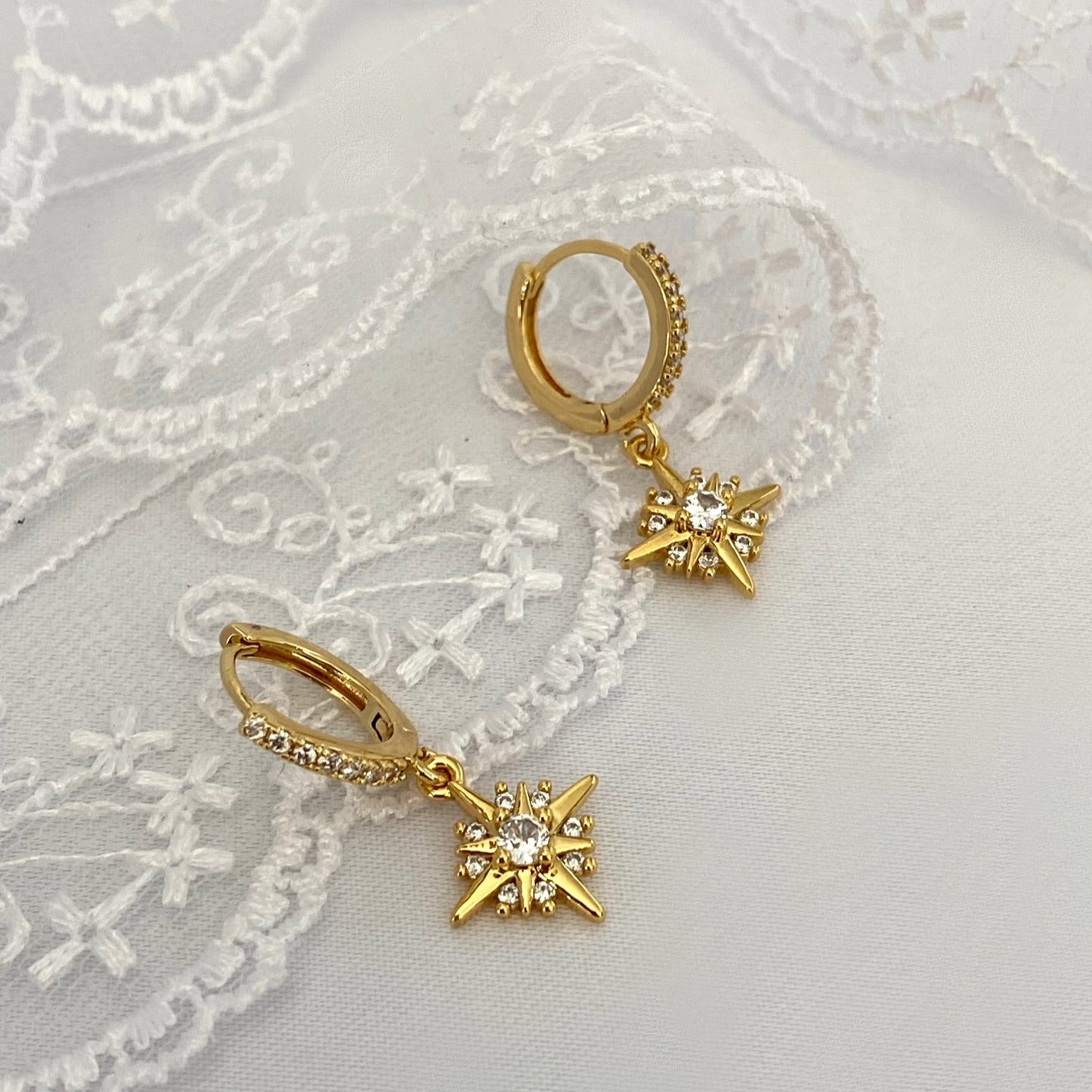 North Star Gold Dangle Earrings