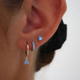 Julie Ines Blue SILVER Dangle Earring Stack 3 Pair Set