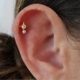 Star Screw Flat Back Helix Stud Earring- 1 piece