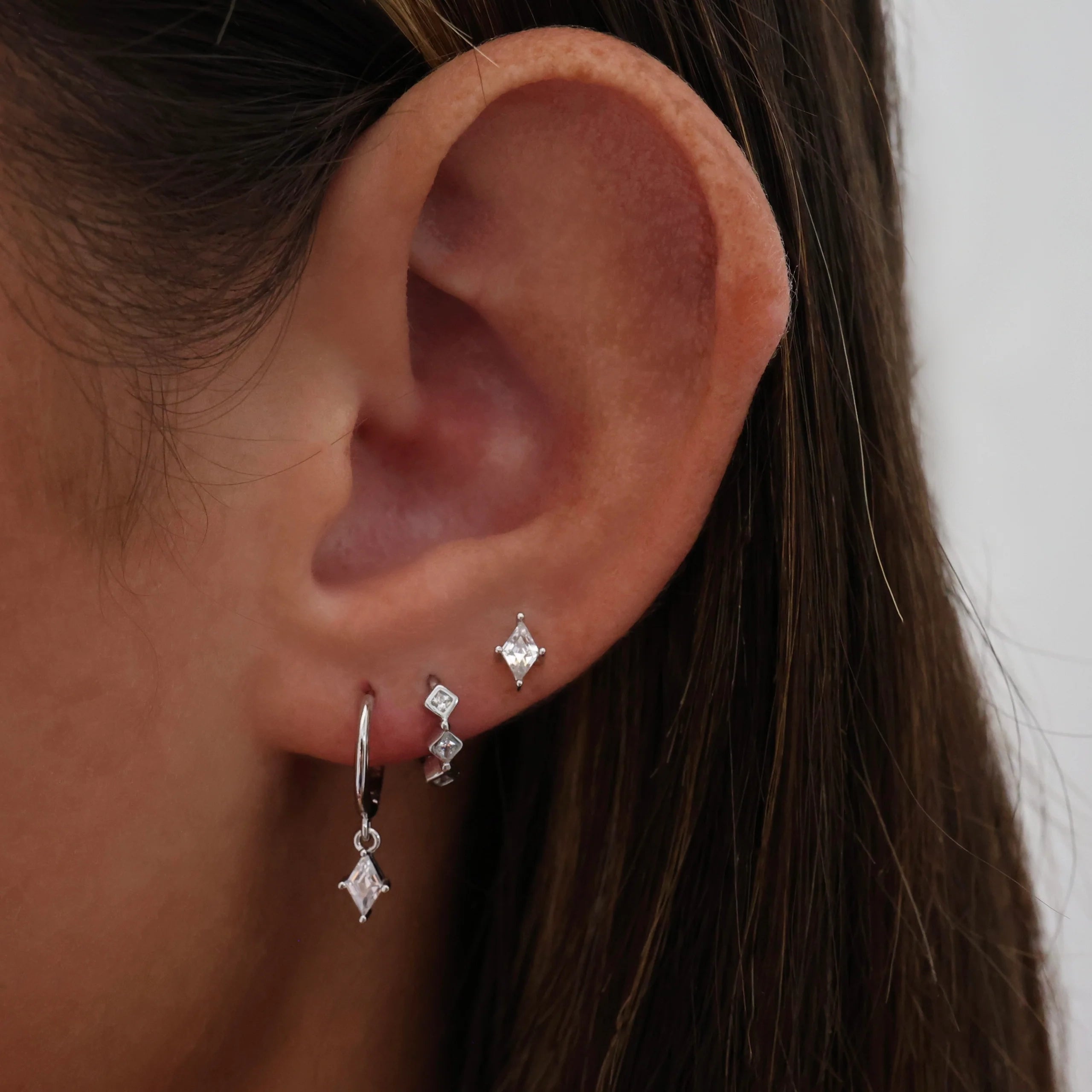 Mia Diamond Dangle Earrings SILVER Sterling Silver