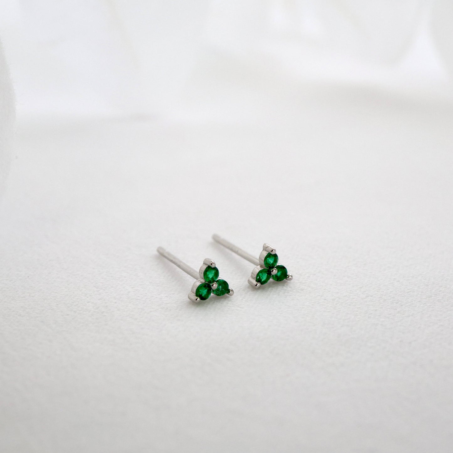 3 Clover Stud Earrings SILVER