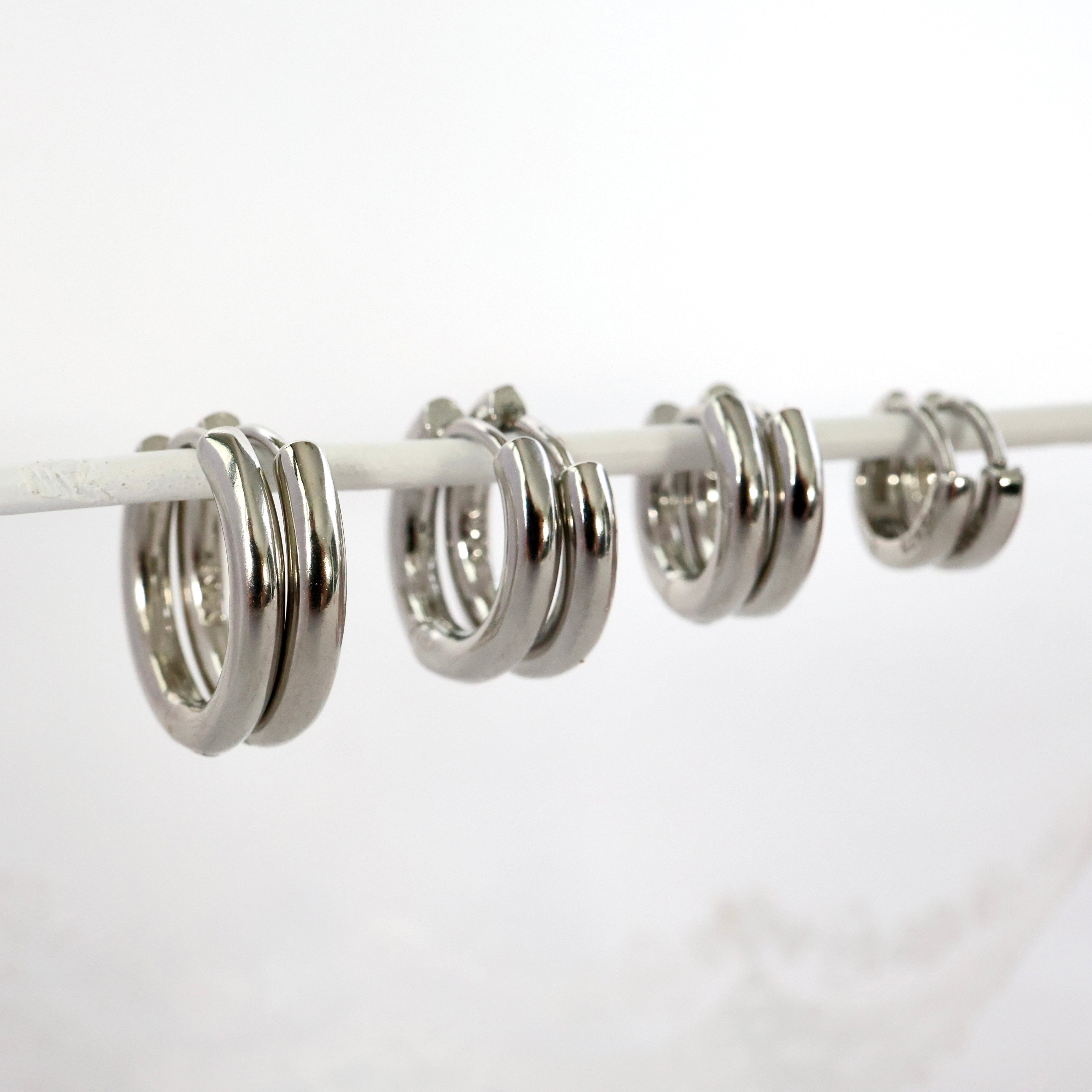 Basic Sterling Silver Hoop 8mm 10mm 12mm Earrings
