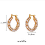 Stainless Steel Mini Pearl Hoop Earring