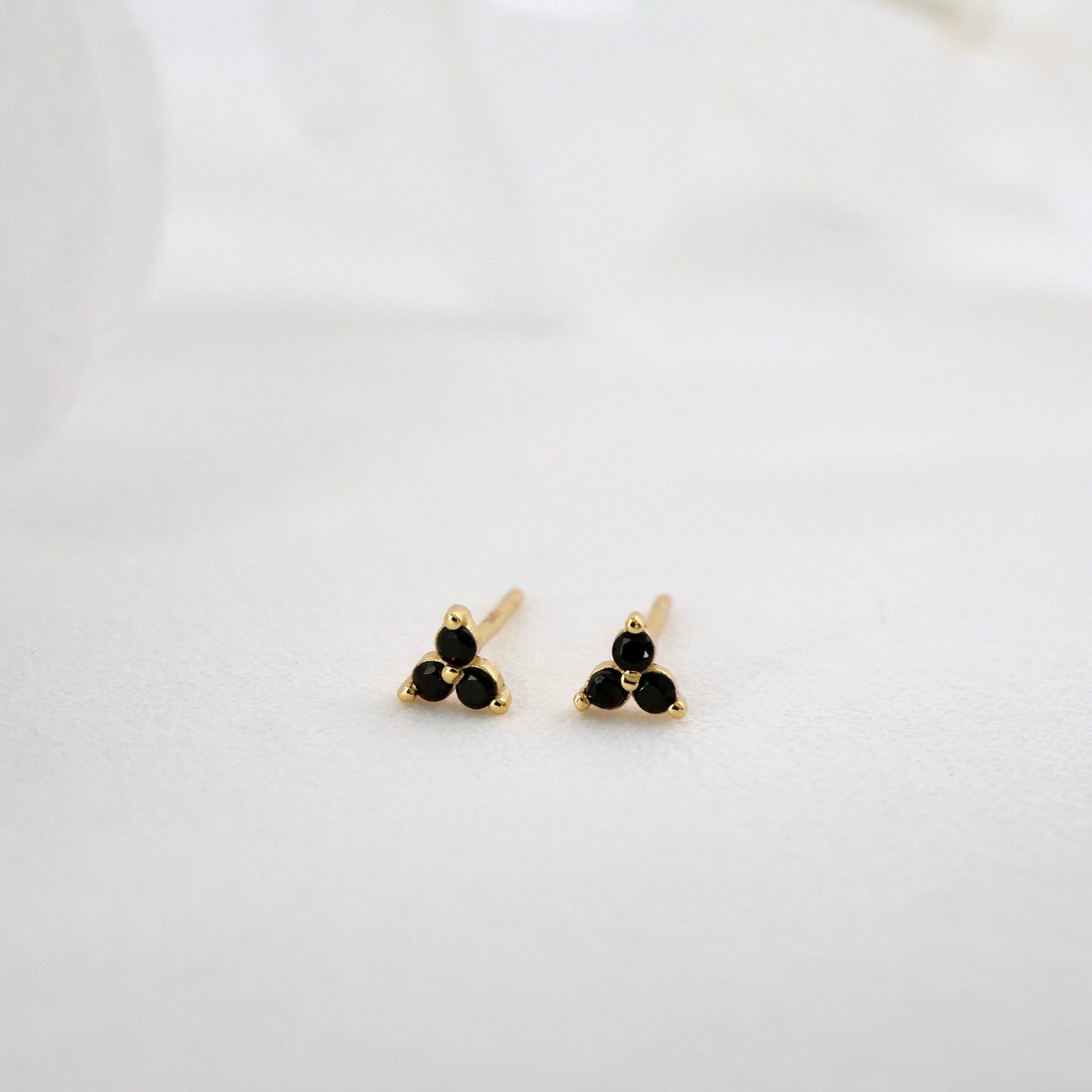 Butterfly CZ Dangle Gold Earrings BLACK