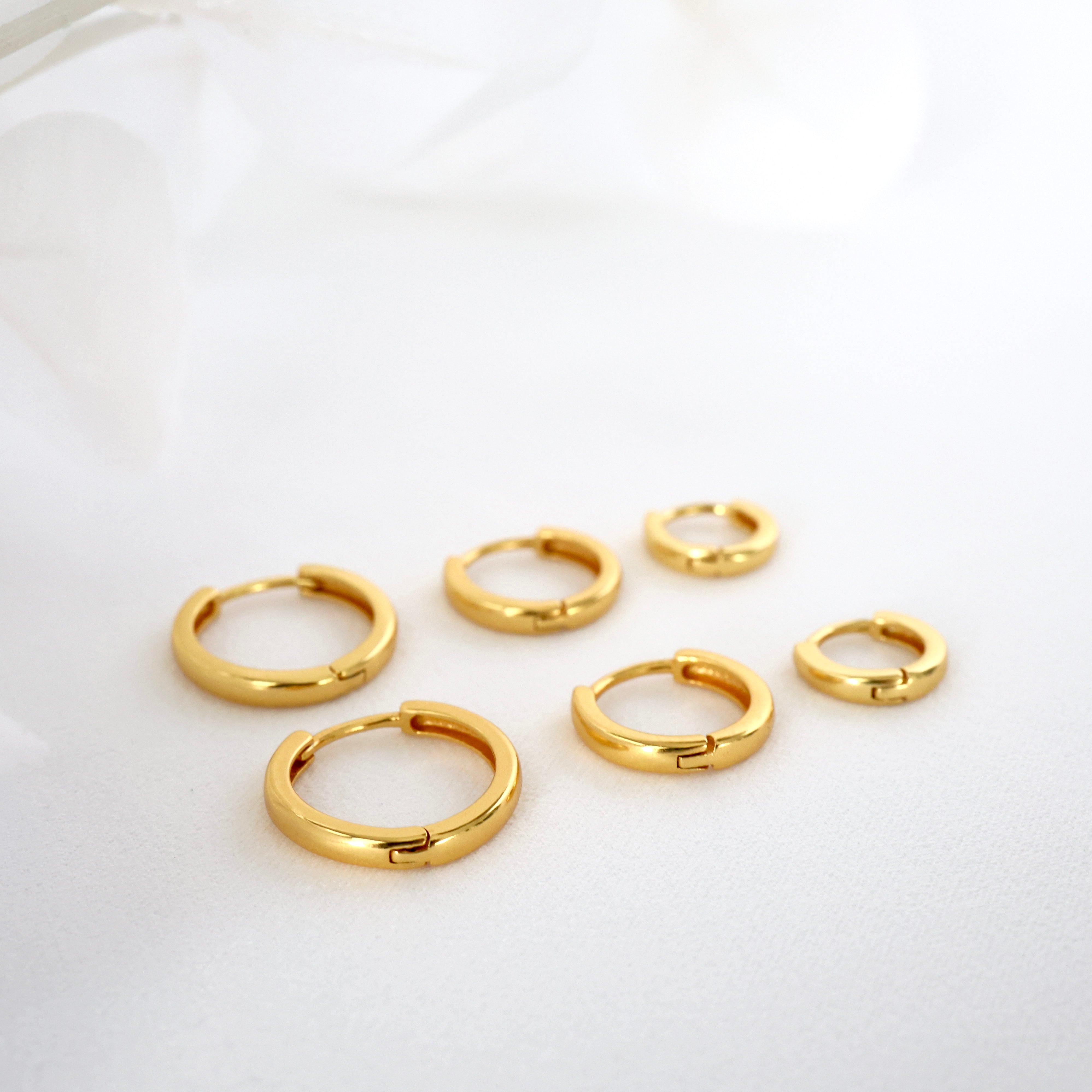 Basic Gold Hoops 7mm 9mm 12mm