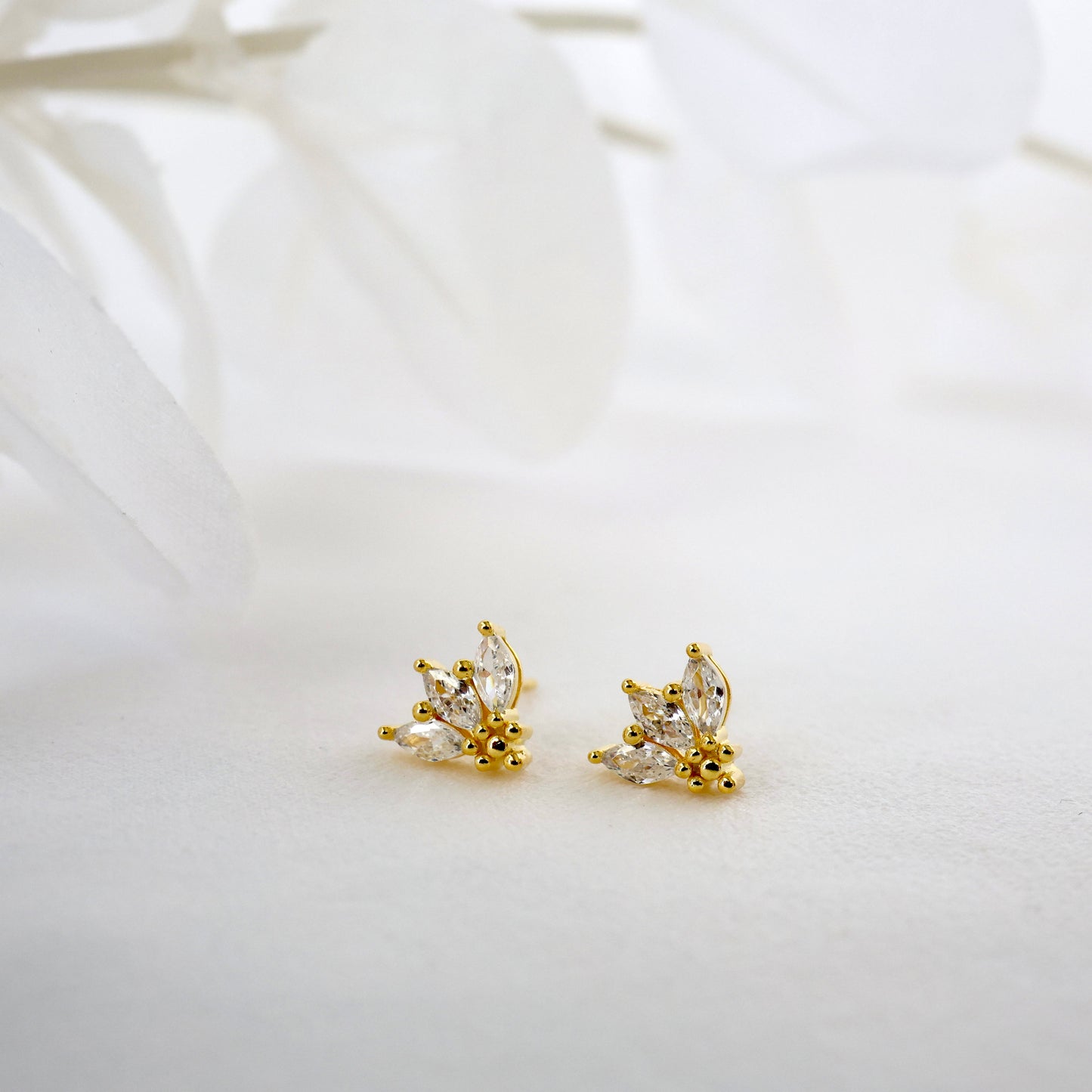 Marquise Crown Stud Earrings