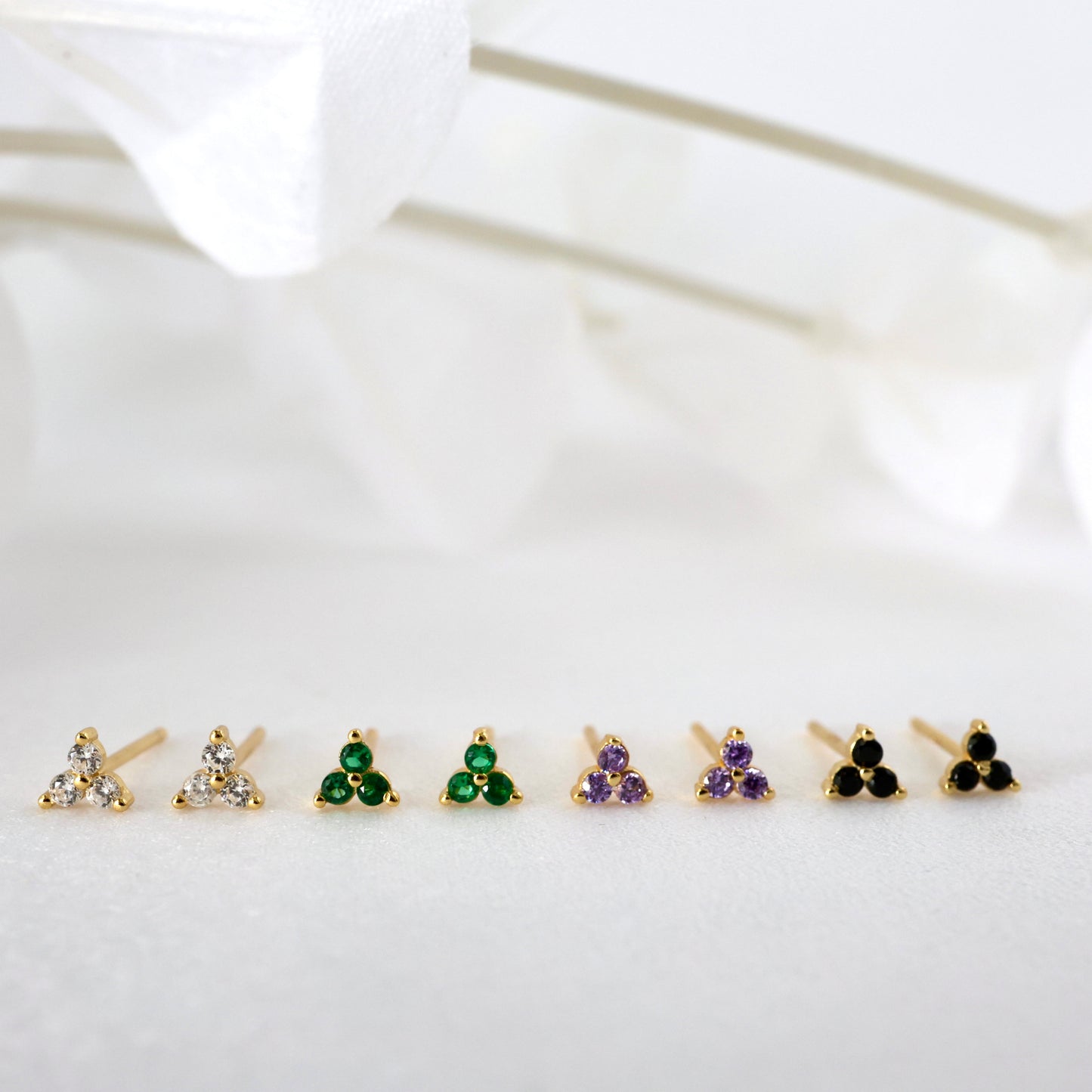 3 Clover Stud Earrings GOLD