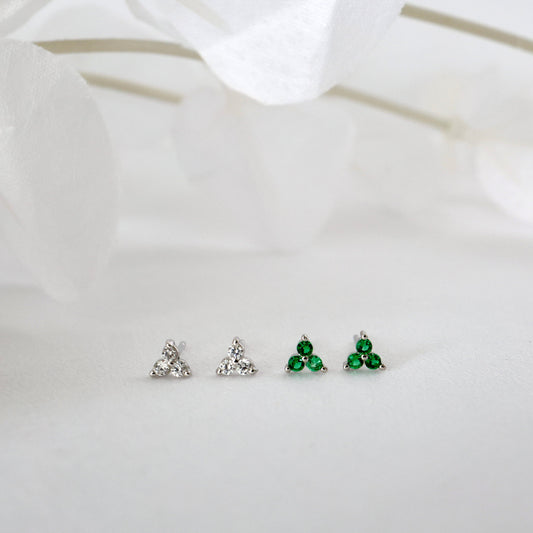 3 Clover Stud Earrings SILVER