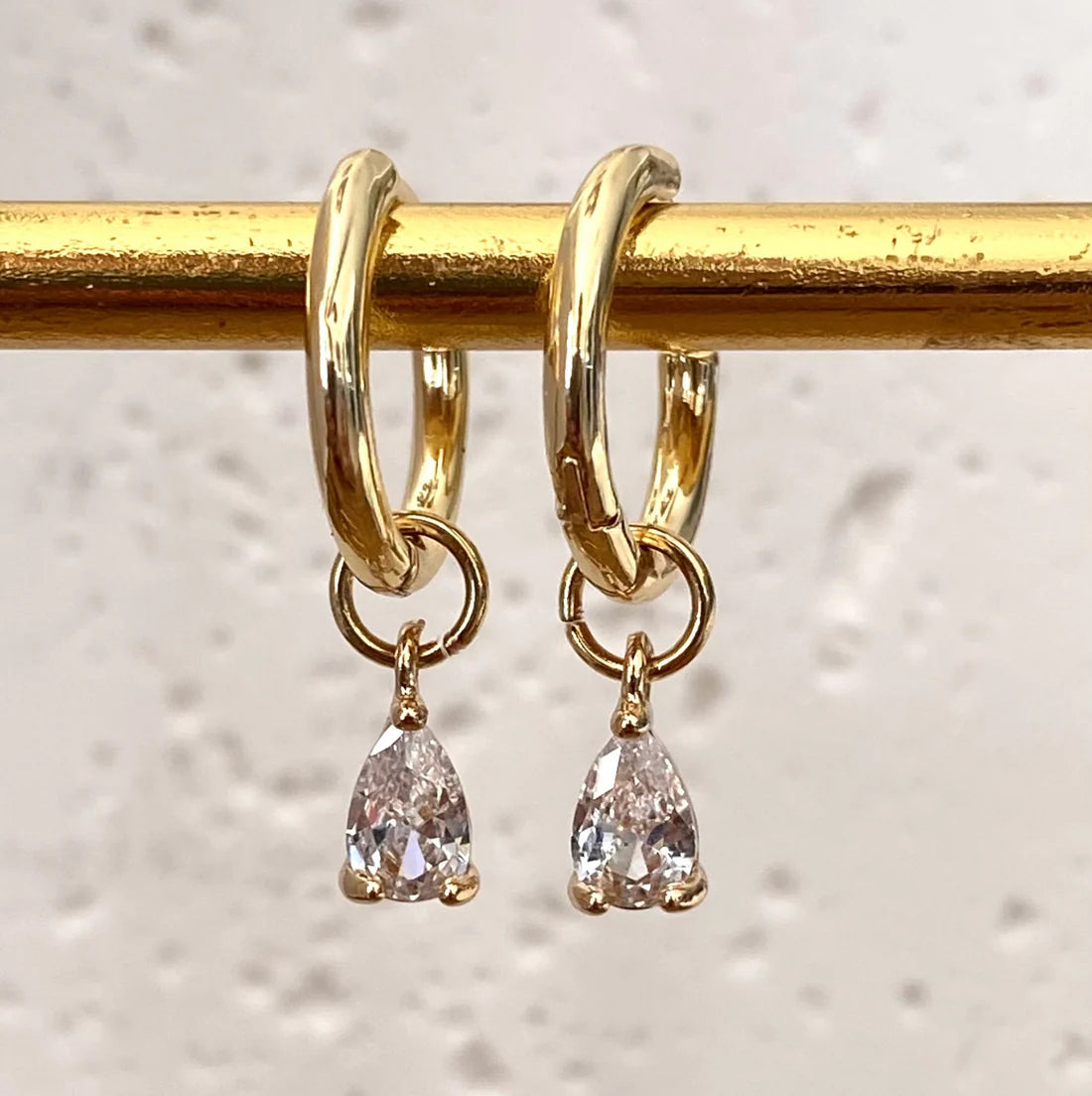 Medland Teardrop CZ Dangle Earrings