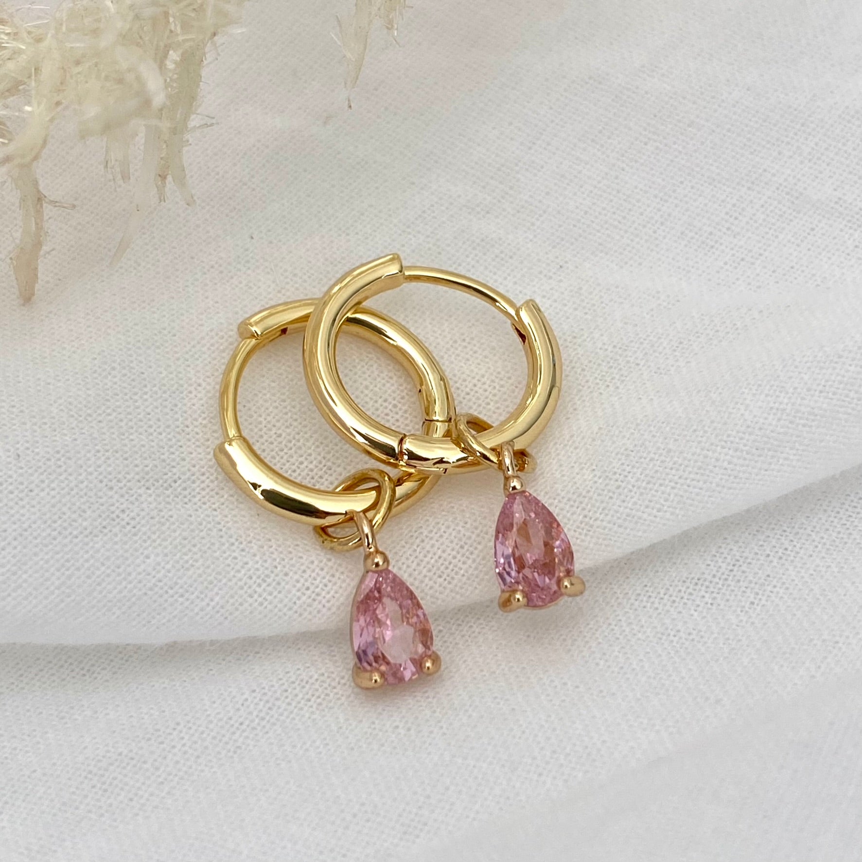 Medland Teardrop CZ Dangle Earrings