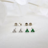 3 Clover Stud Earrings SILVER