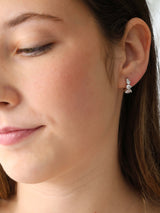 Feyglow 3 CZ Hoop Earrings Silver
