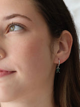 Baguette Dangle Earrings 4mm -Silver