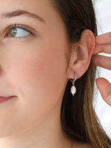 Elsa Fresh Pearl Drop Earrings - Silver