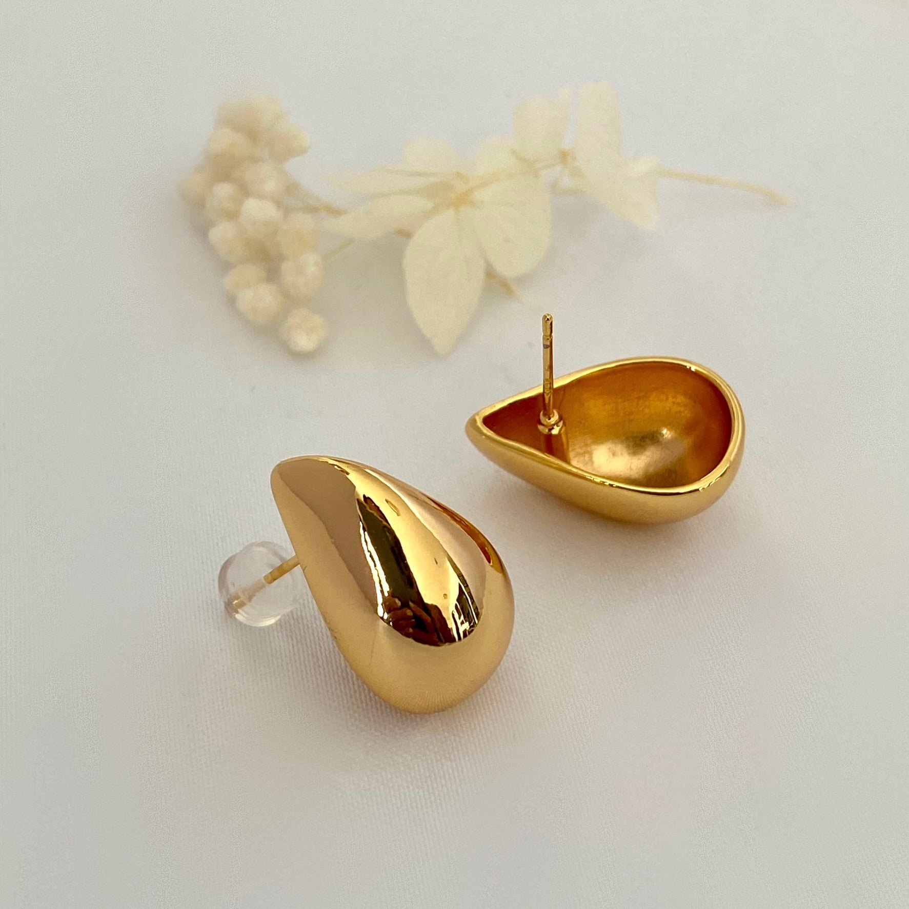 Gold Chunky Waterdrop Earrings