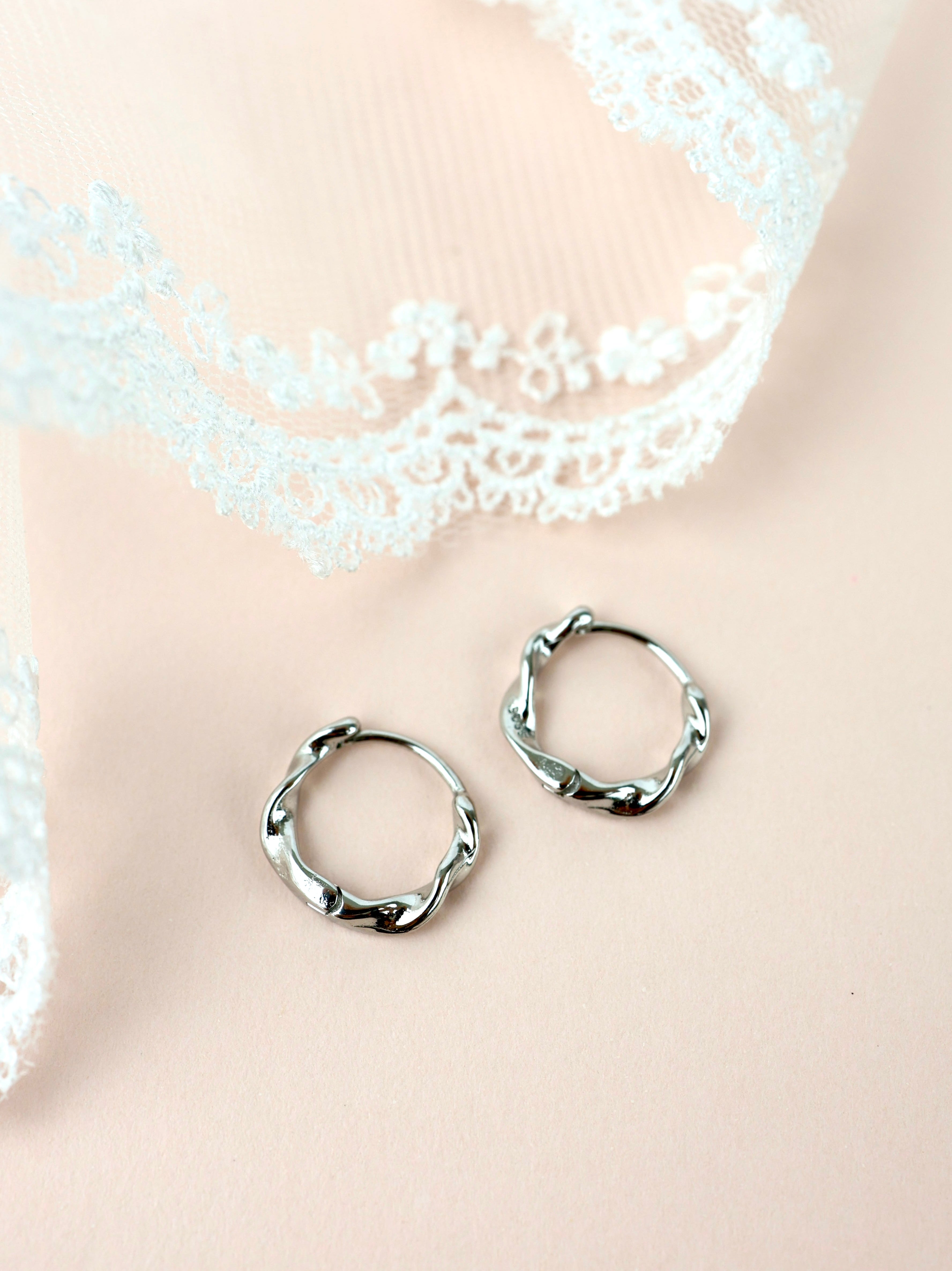 Twisted Hoop Sterling Silver-Silver