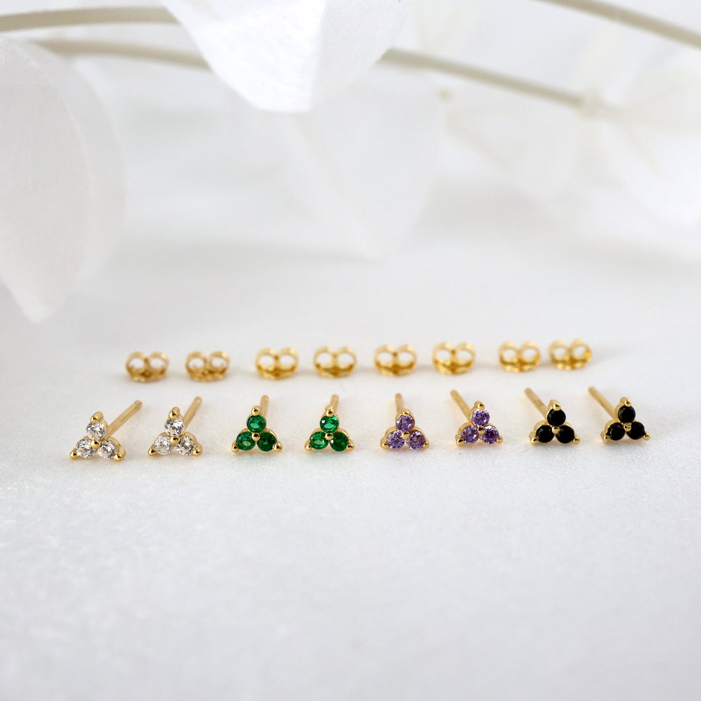 3 Clover Stud Earrings GOLD