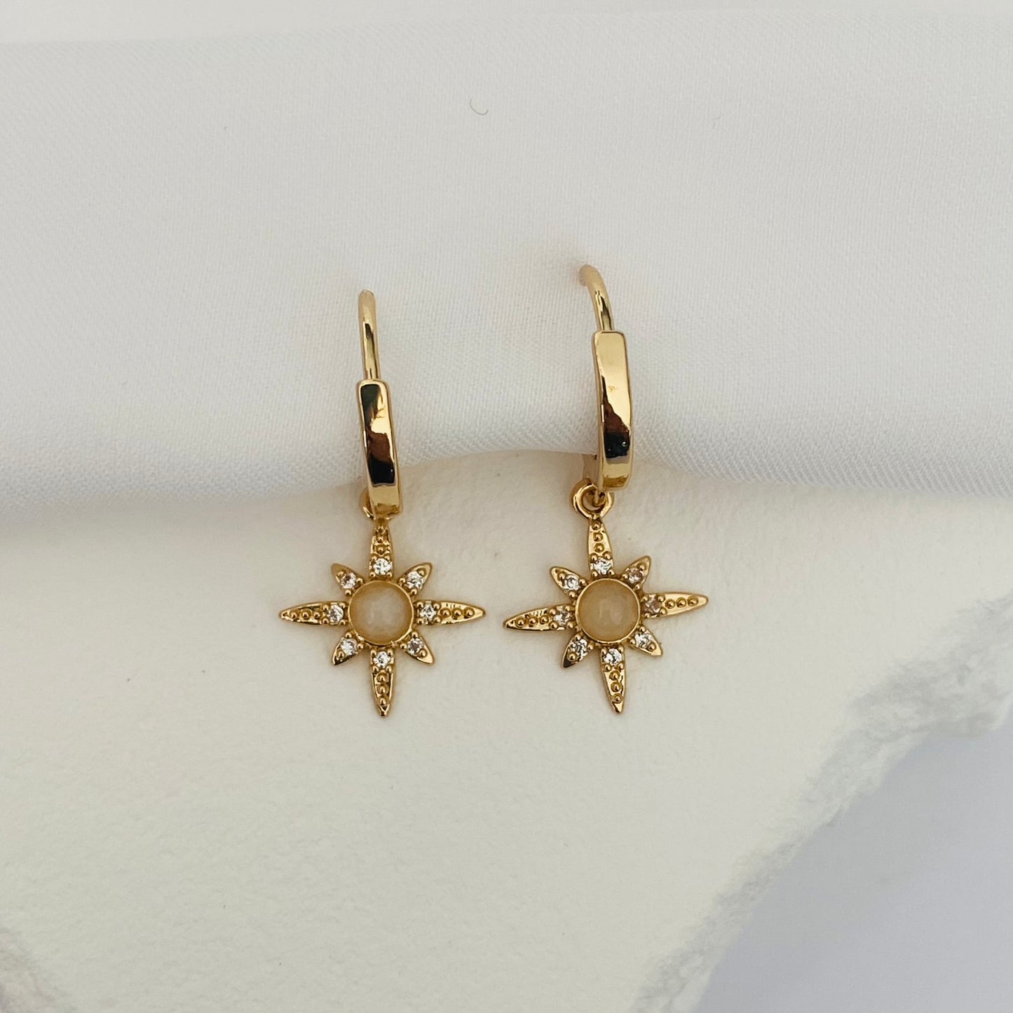 Starburst Opal Hoop Earrings