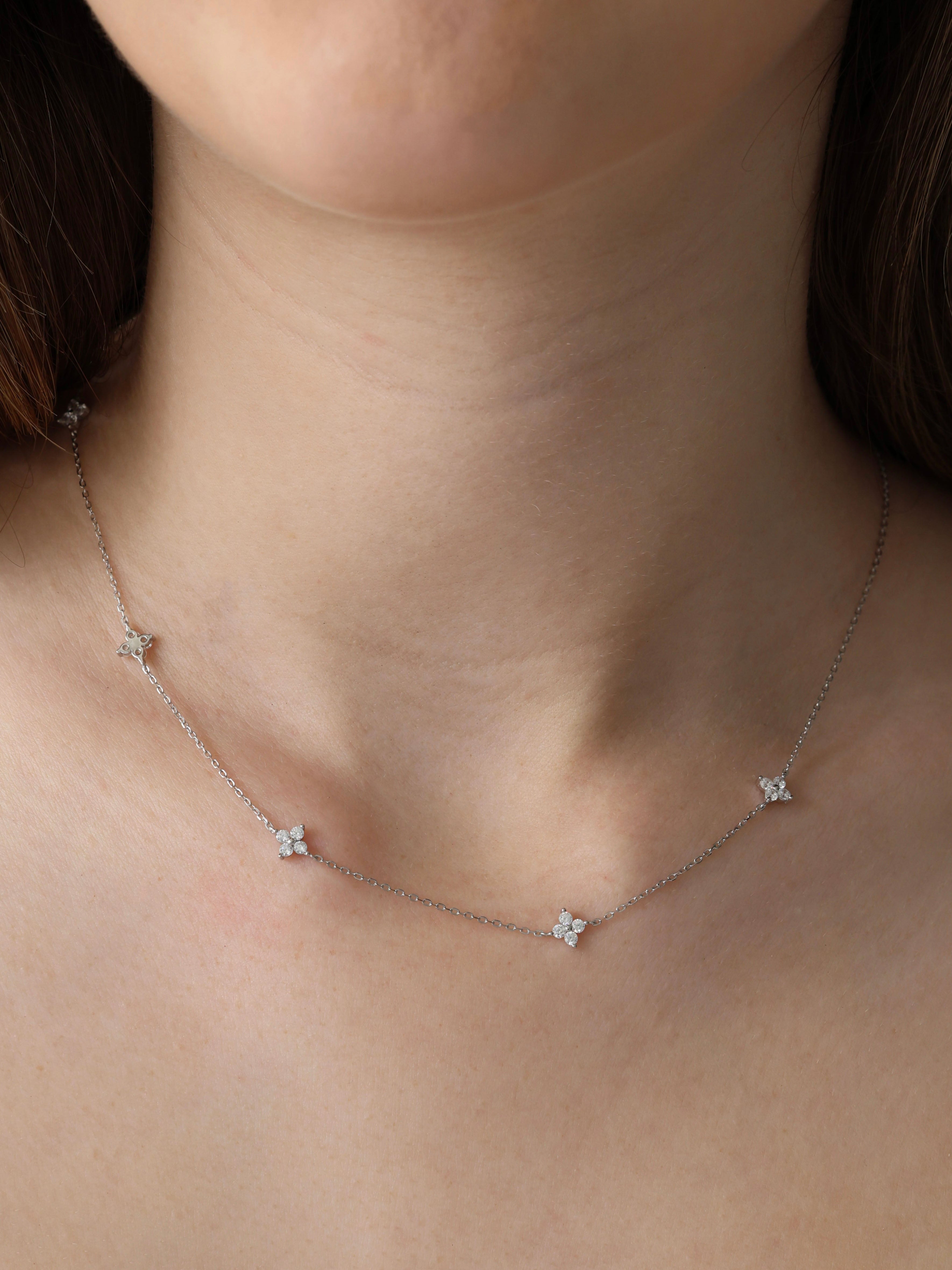 Blooming Grace Sterling Silver Necklace- Silver