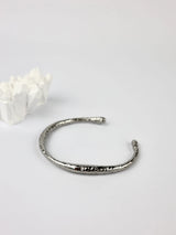 Posh Wave Hammered Bangle Stainless Steel Silver