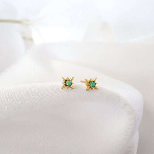 Tessa Opal Star Stud Earrings GOLD