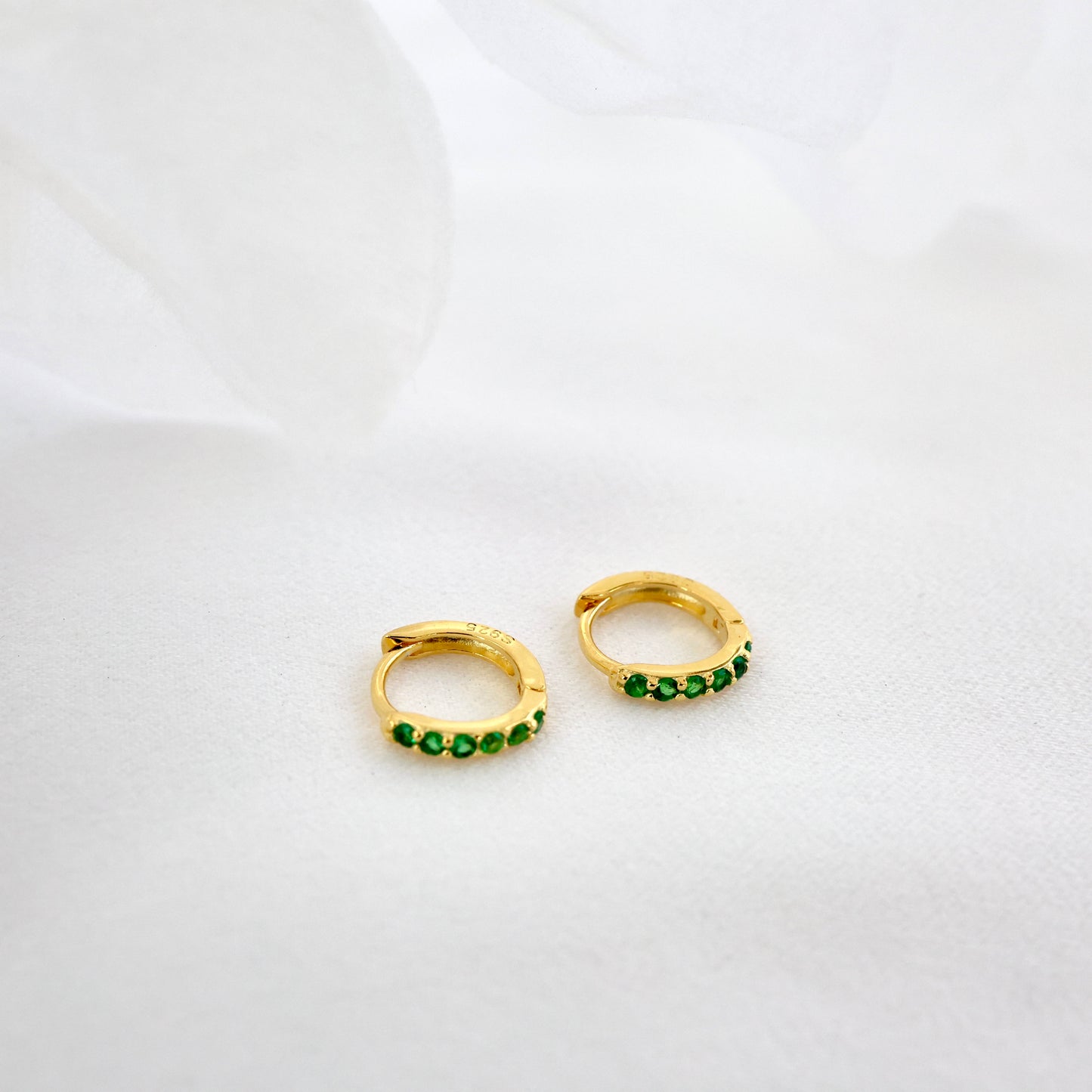 Mia Green Huggie Earring Set