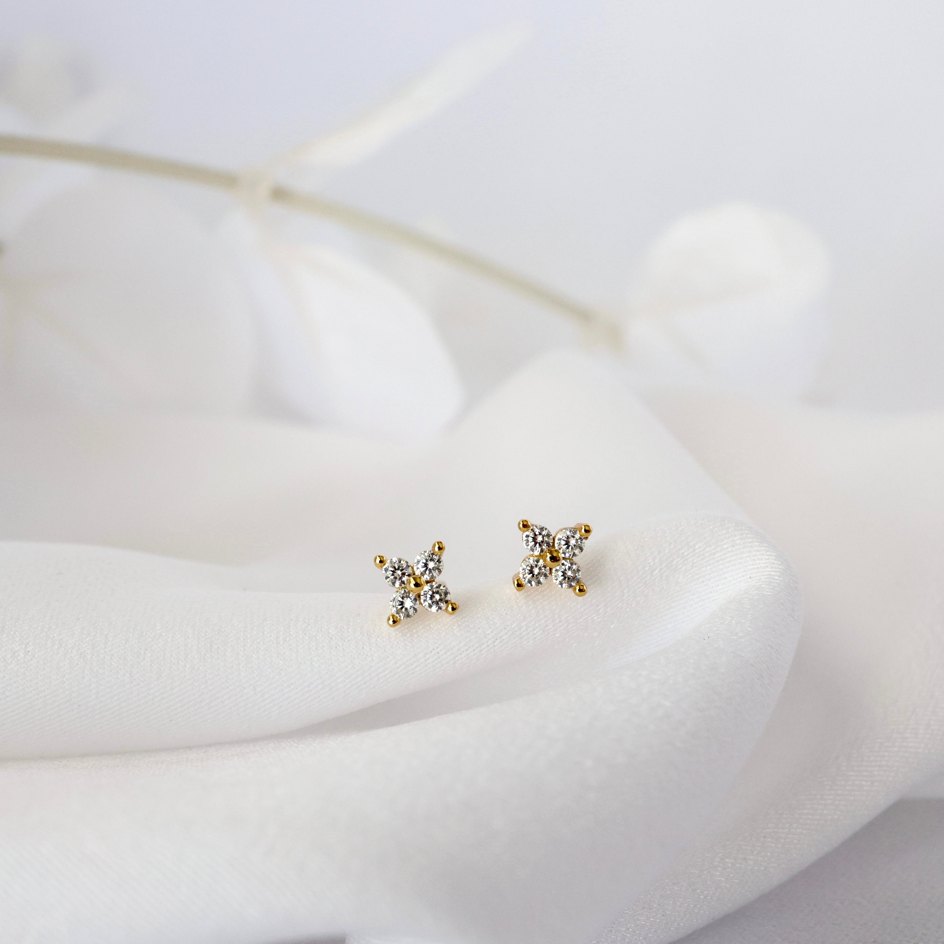 4 Clover Dangle Earrings GOLD