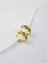 Primrose Flower Huggie Hoop Earrings- Gold Medium