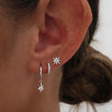 Silver Star Dainty Dangle Earrings