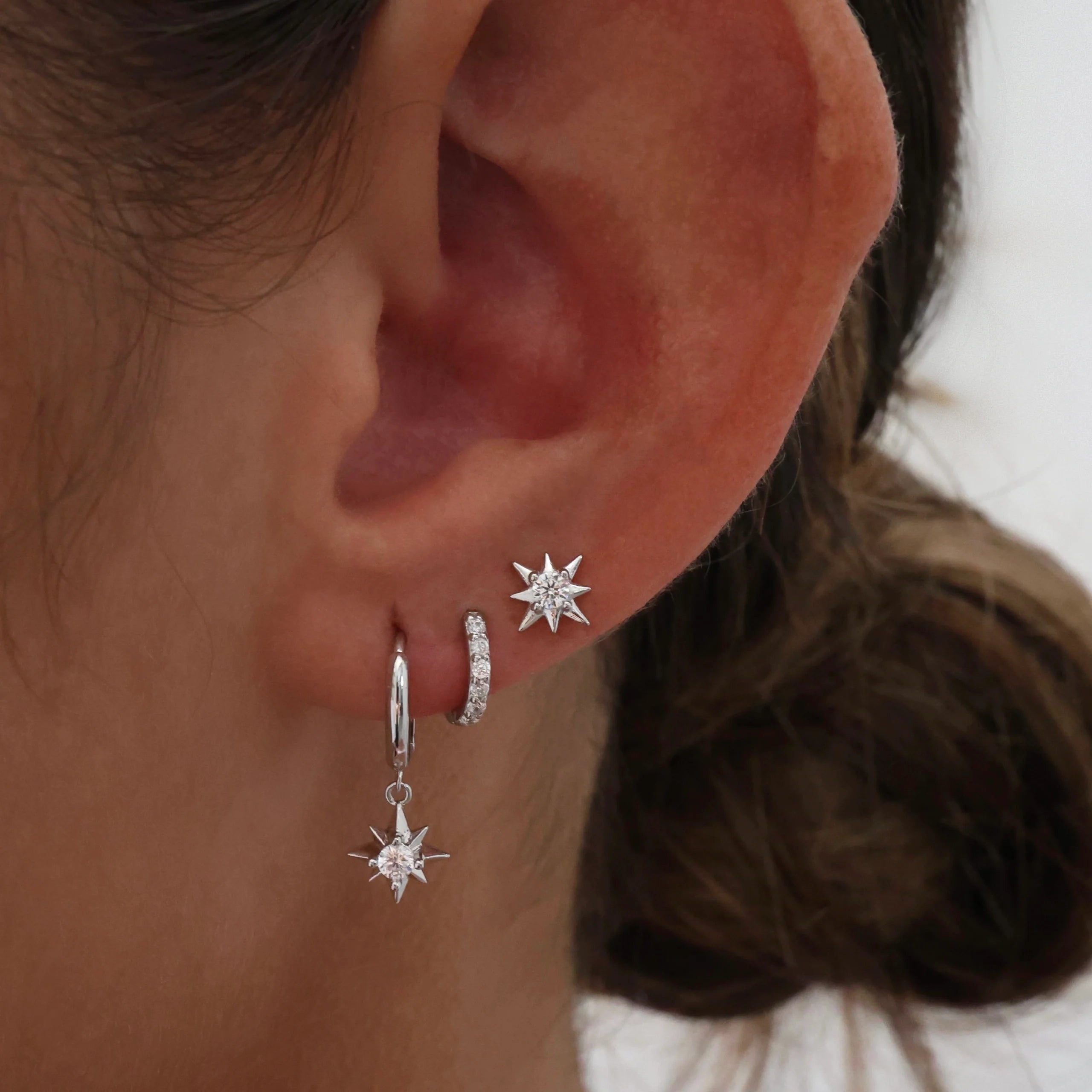 Pinterest Dangle Silver Star Dainty Dangle Earrings – Sterling Silver Jewellery – ANETT
