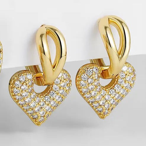 Love Heart Dazzling Cubic Zirconia Earrings