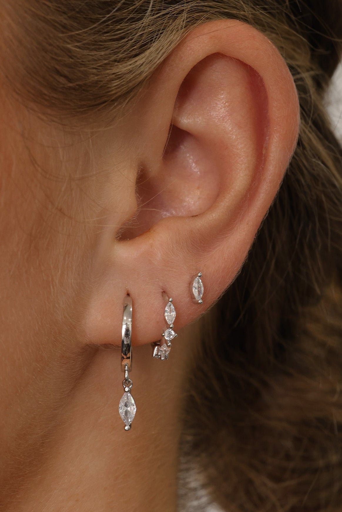 Grace Dangle Silver Earring Set Sterling Silver
