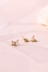 Viviana 3 Pieces Stud Earrings GOLD-Sterling Silver
