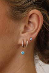 Giselle Birthstone Pave Earrings Gold- Stainless Steel