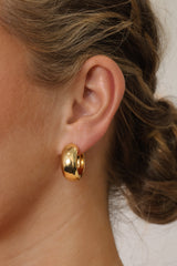 1cm Thick Chunky Gold Hoop Earrings