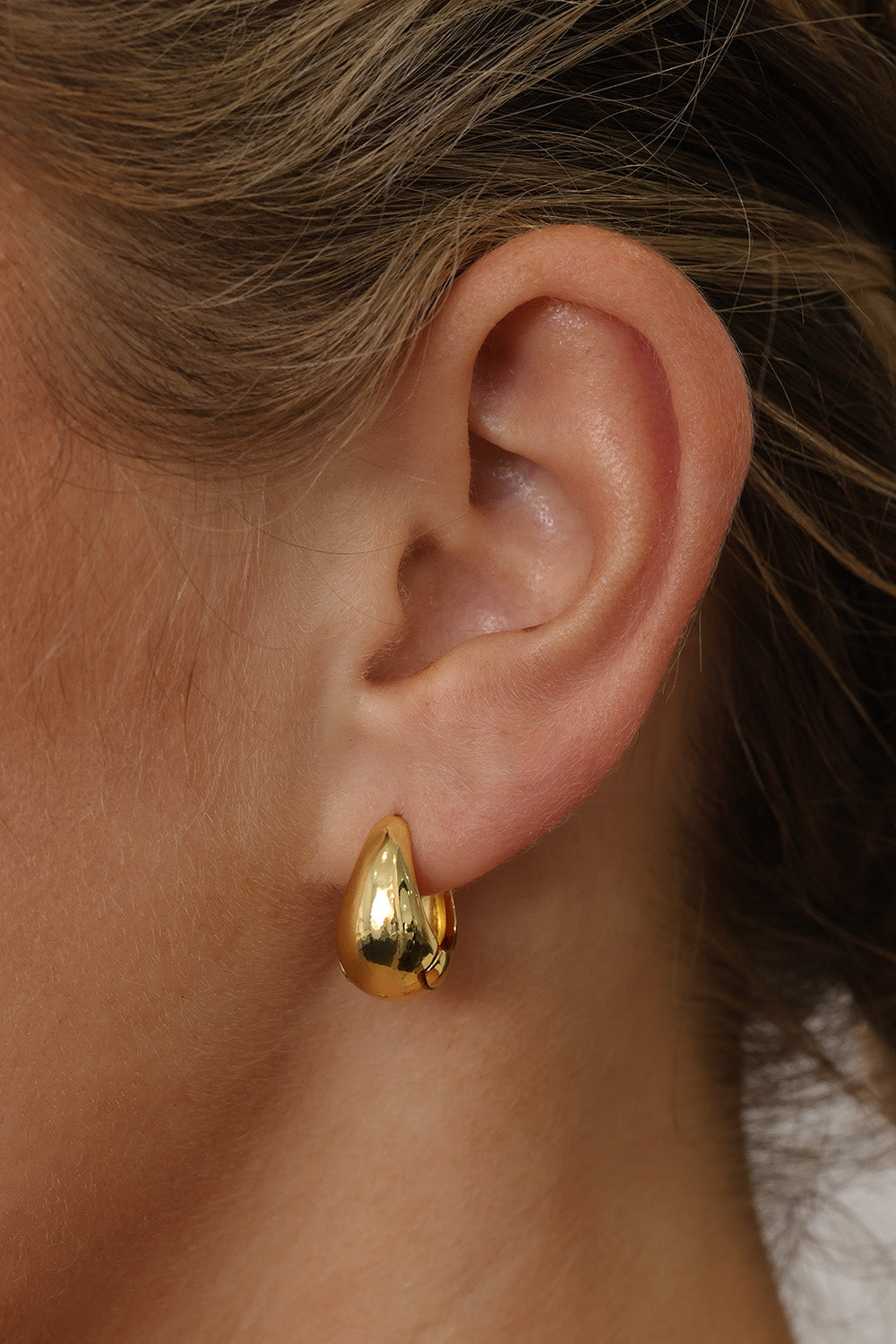 Aurora Chunky Gold Hoop Earrings 1cm Thick