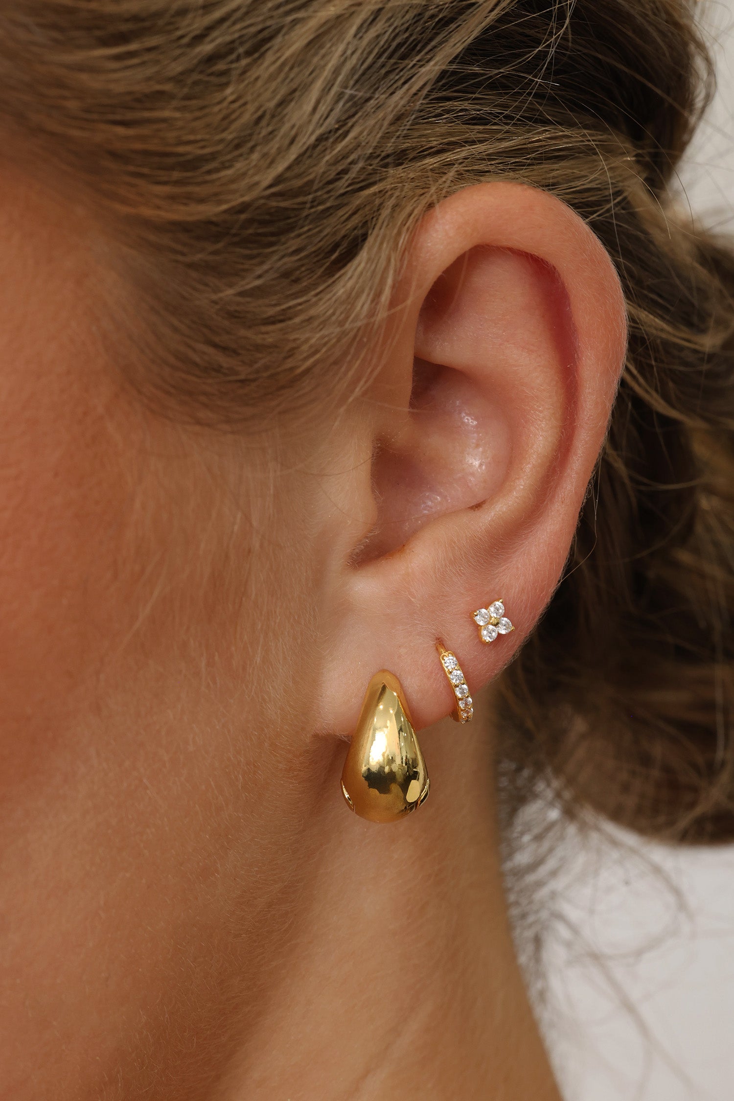Aurora Chunky Gold Hoop Earrings 1cm Thick