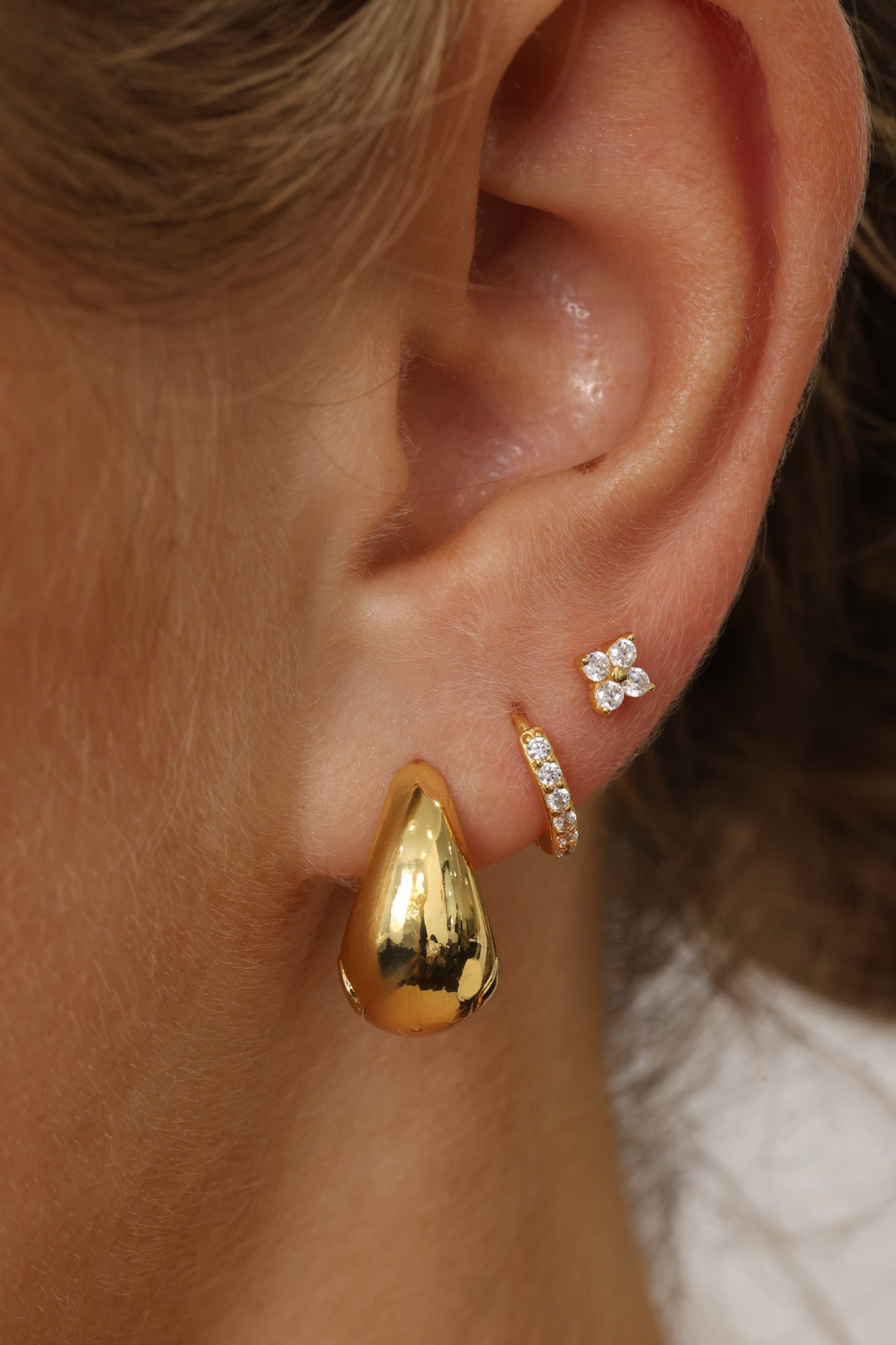 Aurora Chunky Gold Hoop Earrings 1cm Thick