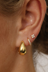 Aurora Chunky Gold Hoop Earrings 1cm Thick