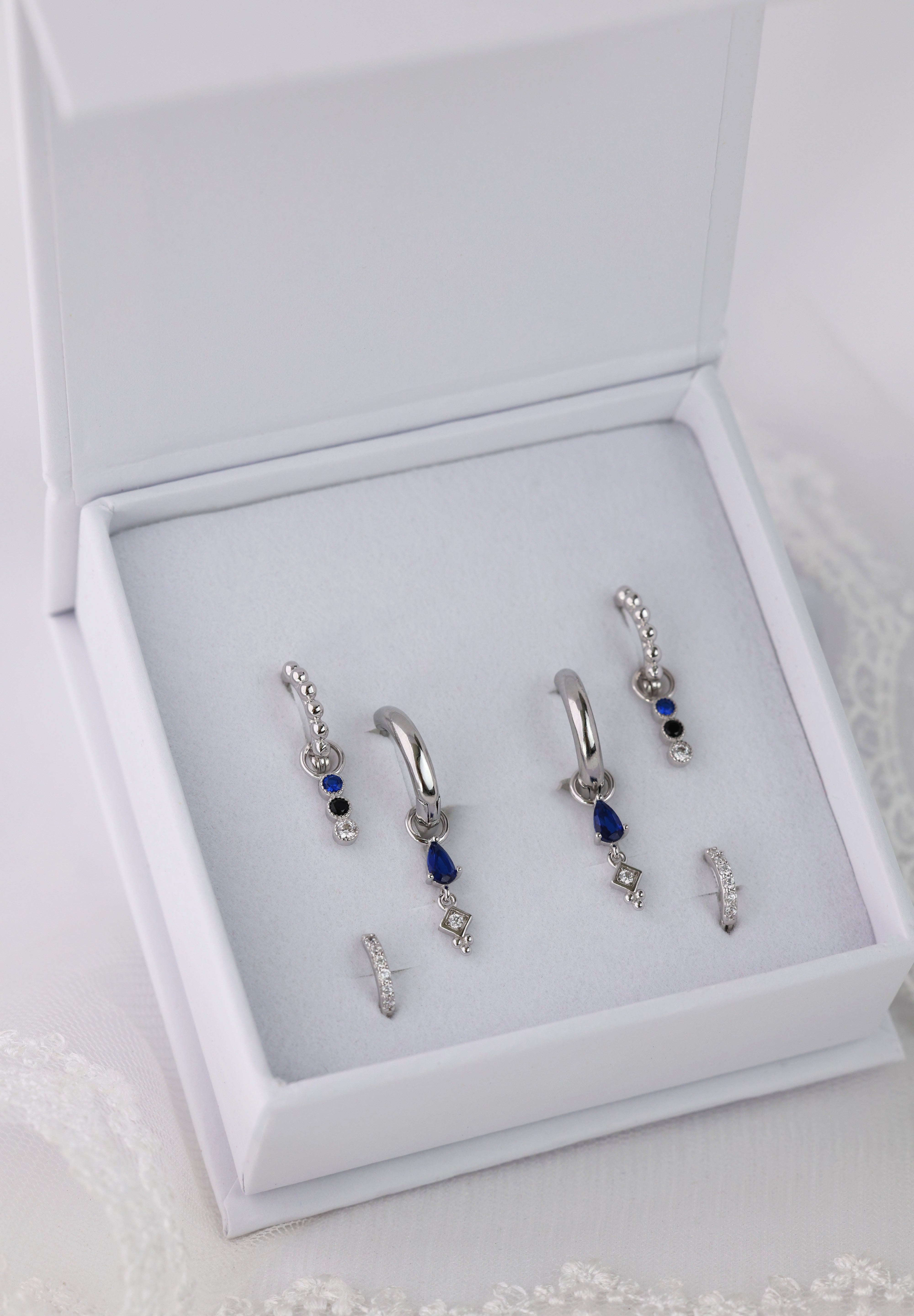 Blue Teardrop Dangle Earring Gift Set