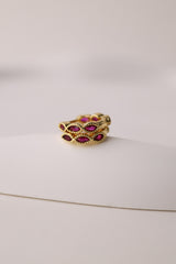 Marquise Gold Hoop Earring Pink